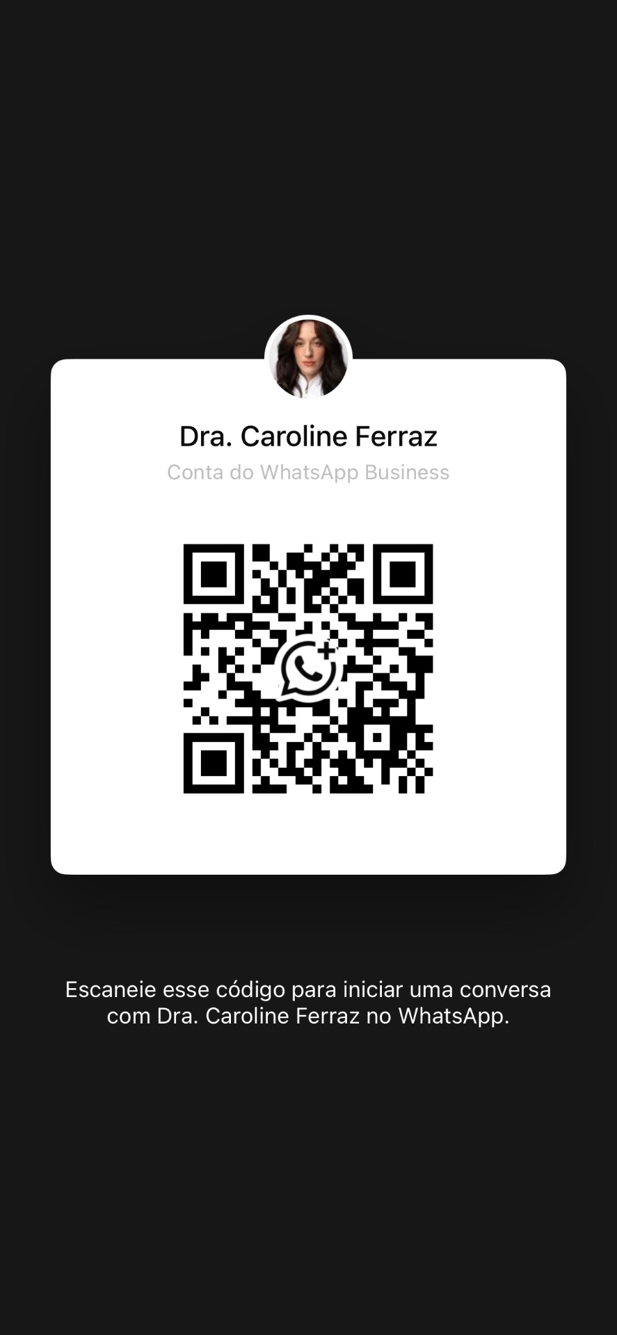 QR Code WhatsApp — Dra. Caroline Ferraz